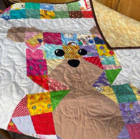 Teddy Bear Quilt - 43"x48" - One More Use - Edon, OH item