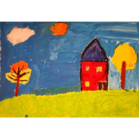 108 Moonlight over Red house item