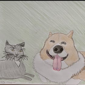 Pretty Bad Pet Portrait- Multiple Pets Image item