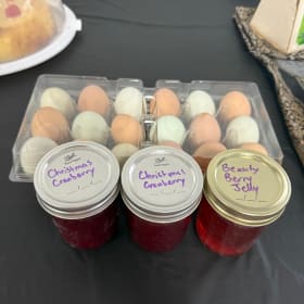 Farm fresh eggs and homemade jelly item