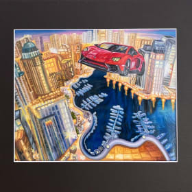 38. 8x10 print of oil canvas "flying Aventador 2016" item