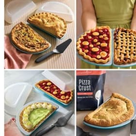 New Pampered Chef Panzerotti or Half pie bake n store item