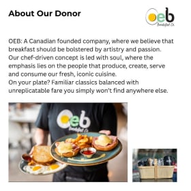 Brunch in Style - $100 OEB Gift Card & Gourmet Gift Basket item