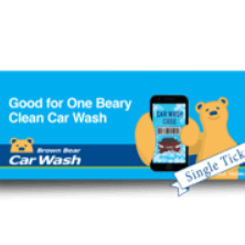 Brown Bear Carwash Tickets - Single item