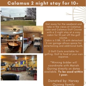 #10  Calamus 2 Night stay for 10+ item