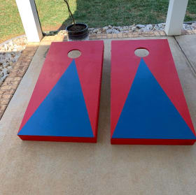 Handmade Cornhole Boards (bags included) item