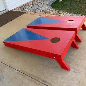 Handmade Cornhole Boards (bags included) item