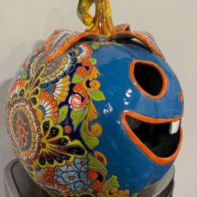 22. Large Ceramic Pumpkin, Hand Painted item