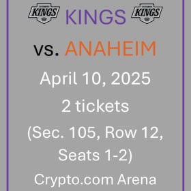 LA Kings Tickets- 2 item