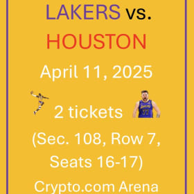 LA Lakers Tickets- 2 item
