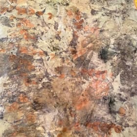 Beautiful Hand Dyed, Eco-Printed 100% Silk Scarf 18" X 60" item