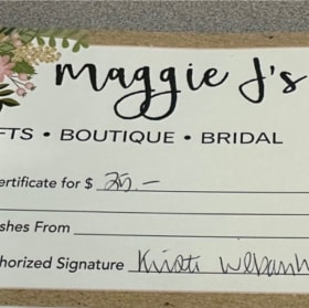 Maggie J's Boutique gift certificate item