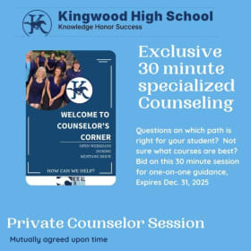 Personal 30 minute KHS Counseling Session item