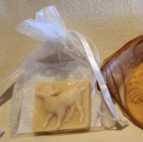 Three handmade goat milk soap bars item