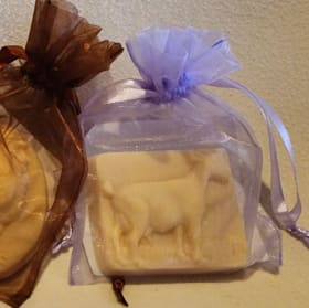 Three handmade goat milk soap bars item