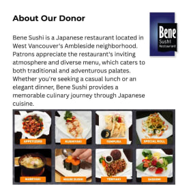 1-45 Sushi Night, On Us: $100 Bene Sushi Experience item