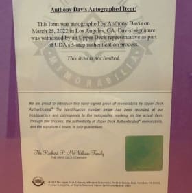 Anthony Davis Signed Basketball item