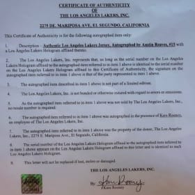 Austin Reaves Signed Jersey item