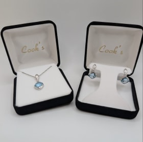 Blue Topaz Necklace and Earrings Set item