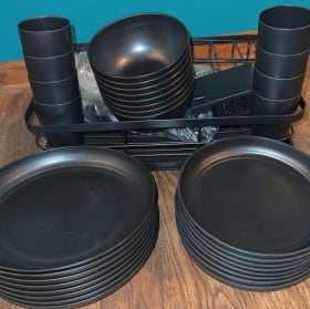 Black 8 Piece Dishware Set item