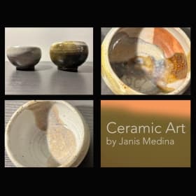 Sagacious Sunset Bowls – Ceramic Art by Janis Medina item