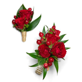 Corsage and boutonniere set item