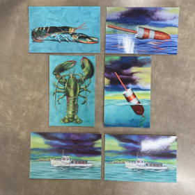 Set of 6 prints by Jarea Art Folk 'N Fine item