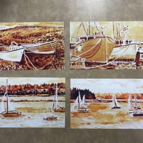 Set of 4 prints by Jarea Art Folk 'N Fine item