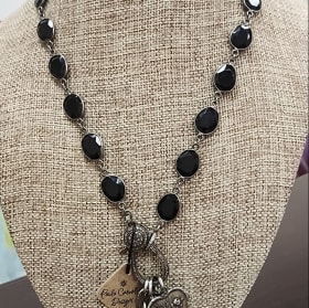 Pave Diamond and Black Onyx Necklace item