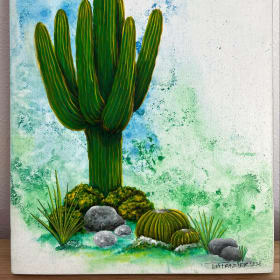 43. Original Acrylic Saguaro Painting item