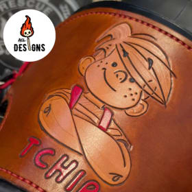 Custom leather SCBA face piece cover by ACLD item