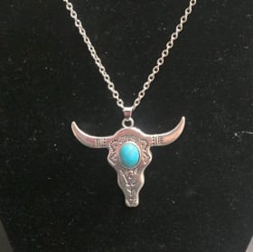 20 in chain Skull Necklace and Earrings item