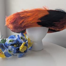 Orange Feathered Brim Hat (Dr. Speight's Hat Collection) item