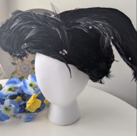 Black Hat w/Feather & Rhinestone Detail (Speight Collection) item