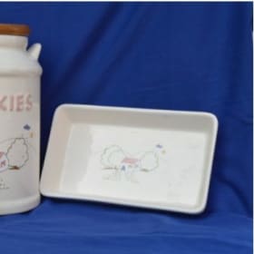 Ceramic Cookie Jar Set 10" tall item