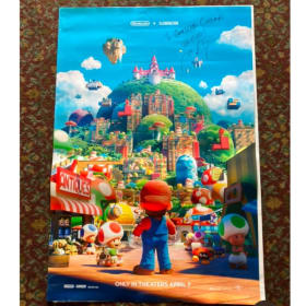 SUPER MARIO BROS MOVIE POSTER SIGNED MICHAEL JELENIC 27x40 item