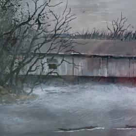 🎨 Framed Artwork of Historic Potter’s Bridge by Rodney Reve item