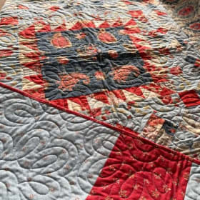 Blue Paisley & Floral Quilt - 55"x55" item