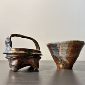 Benevolent Basket and Bowl – Ceramic Art by Janis Medina item