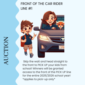 Front of the car rider line pick up line #1 item