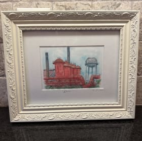 Sloss Furnace Watercolor Print, framed item