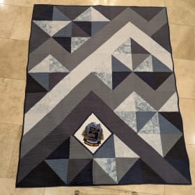 "The Mountains are Calling" a handcrafted quilt with 5D logo item