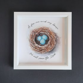 SOLD Framed Watercolour Print Joshua 24:15 item
