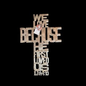 SOLD 1 John 4:9 wallhanging item