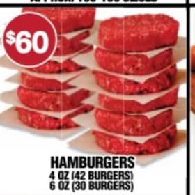Hamburger (6oz 30 Burgers) item
