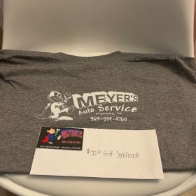 Meyer's Auto Y Large T Shirt and GC Basket 2 item