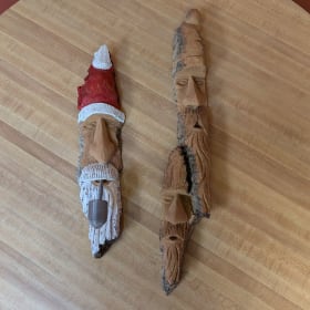 Set of 2 Handmade Wooden Carvings item