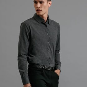 Size XL Stretch Knit Oxford Shirt- Charcoal item