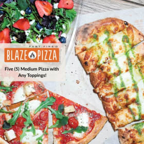 2-15 5 Medium Artisan Pizza with any Toppings - Valued $100 item