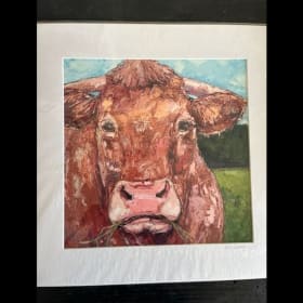 #76: Jeremiah - Matted Cow Print, by Kim Rhoney item